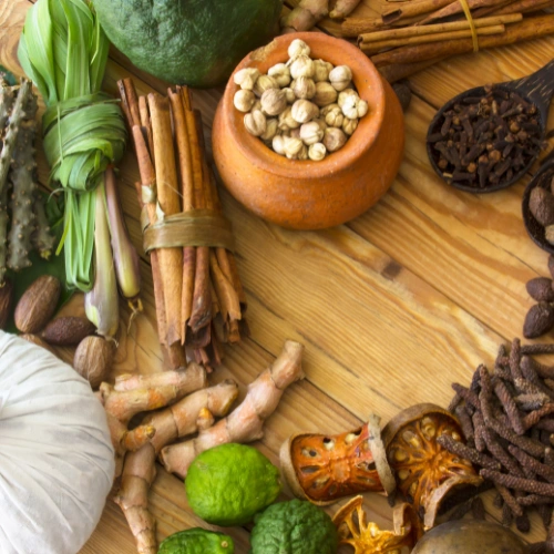Fresh Ayurvedic ingredients